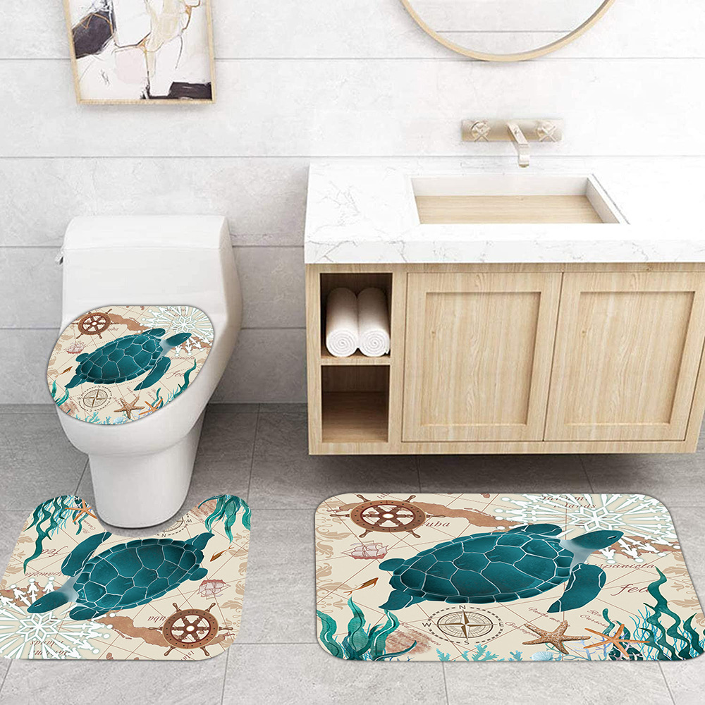 YL-37552 Hot selling digital printed shower curtain animal waterproof, mildew-proof and moisture-proof bathroom dry and wet separation curtain