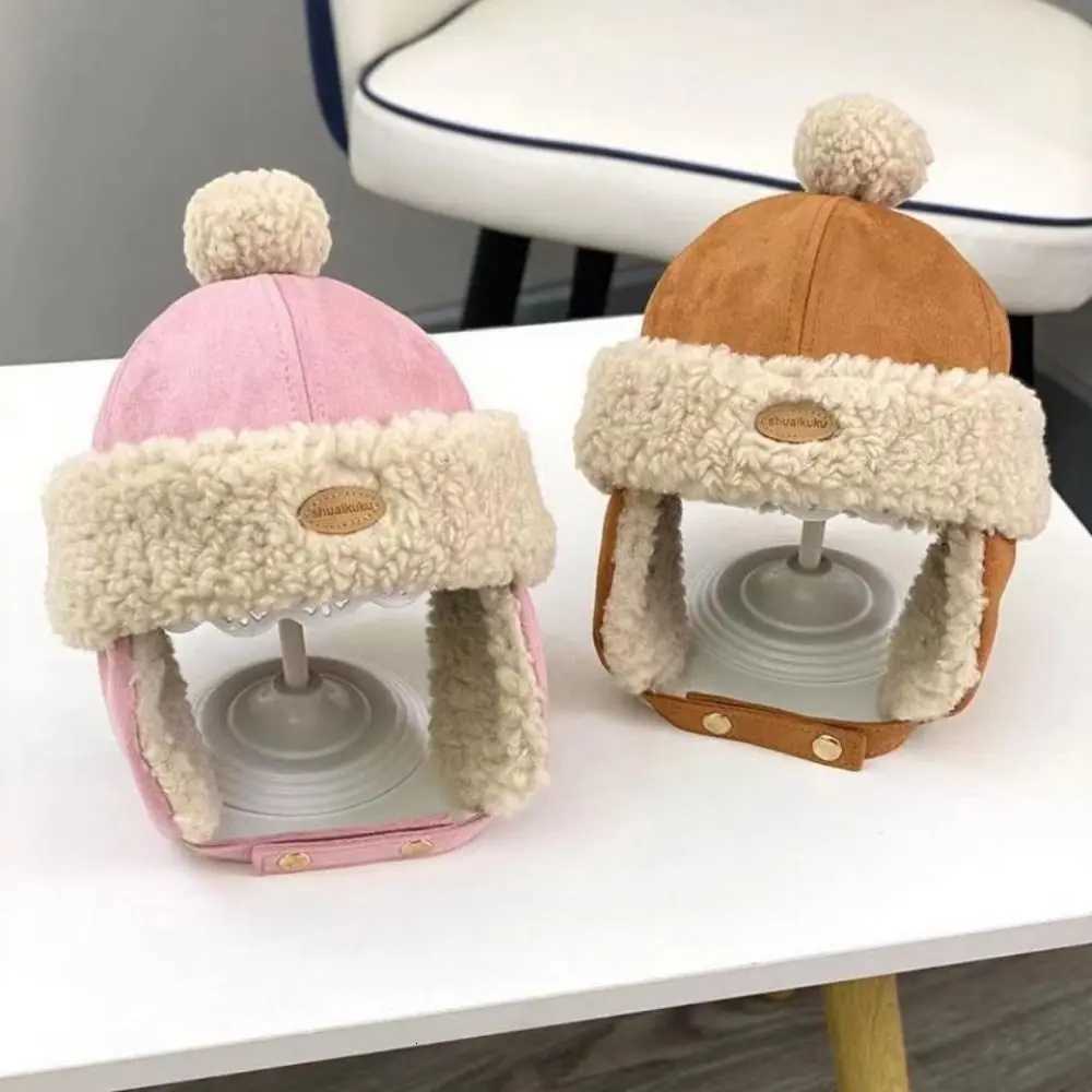 New Boy Girl Warm Scarf Hat Set Windproof Thicken Kid Lei Feng Hat Ear Protection Versatile Children Pullover CapsL251024