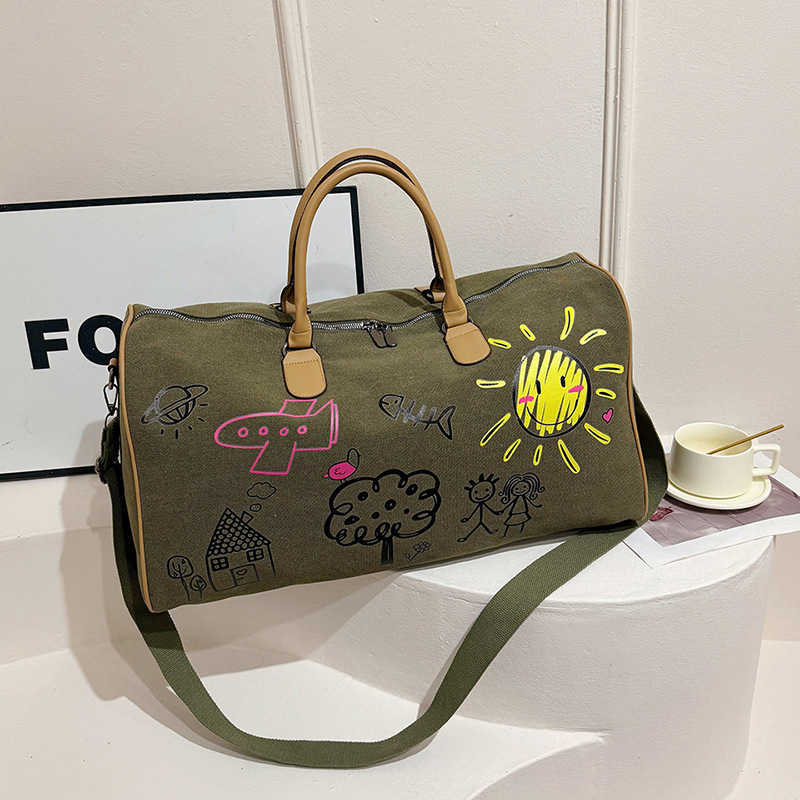 Large Capacity Short Trip Bag Company Gift Unisex Gym Tote Bag Printed Crossbody Bag