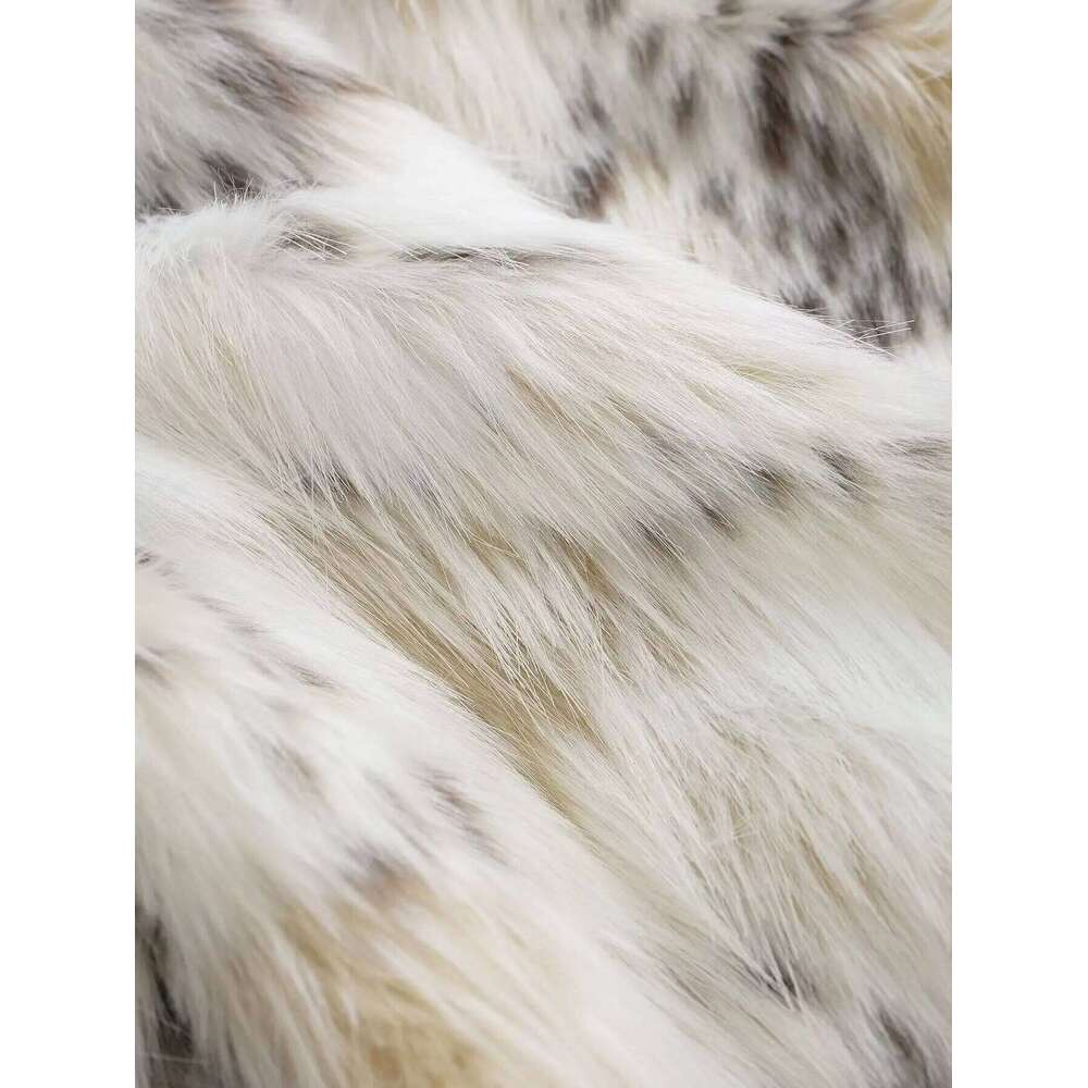 Winter Woman Multicolor Faux Fur Side Pockets Casual Crop Coat Fashion Elegant Women Thick Warm Lapel Jacket Street