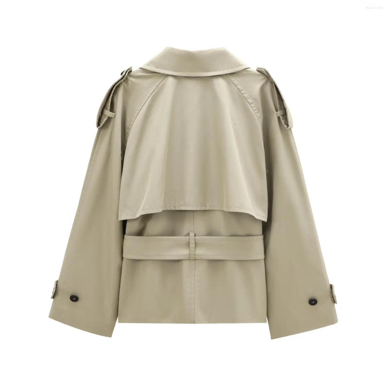 Women's Jackets Casual Outerwear Chic Overcoat DiYiG WOMAN 2025 Autumn Fashion Short Trench Coat Retro Long Sleeve Button