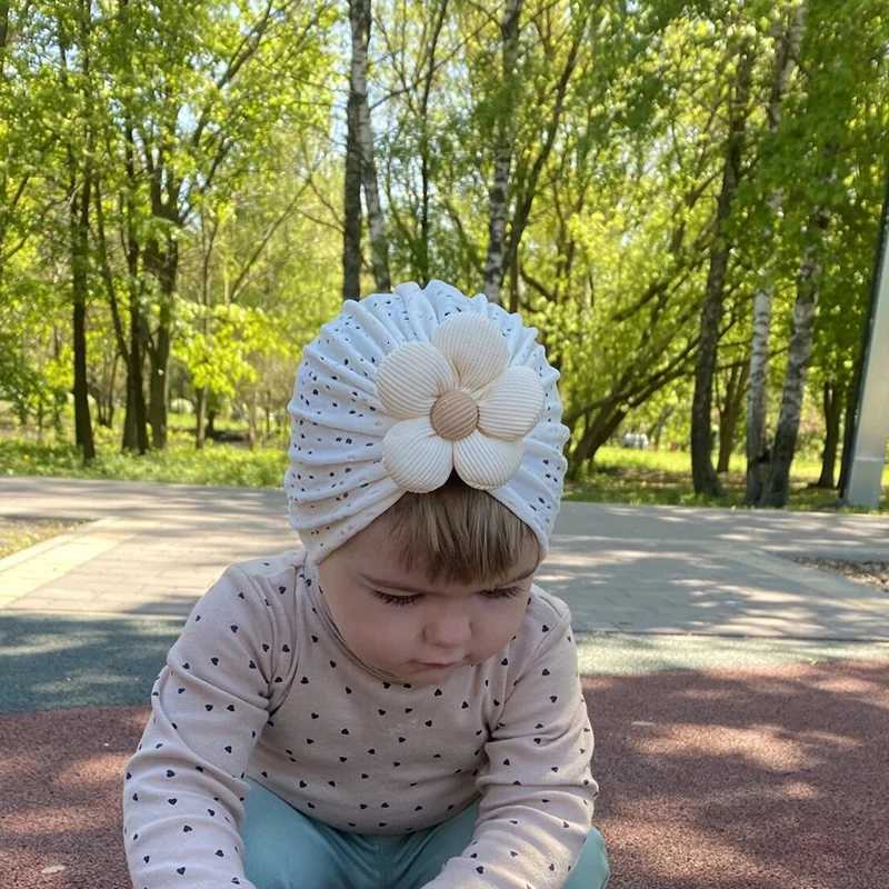Baby Girl Hat Elastic Newborn Cap Spring Summer Turban Flower Baby Girls Hats Breathable Toddler Headwraps Hair AccessoriesL251024
