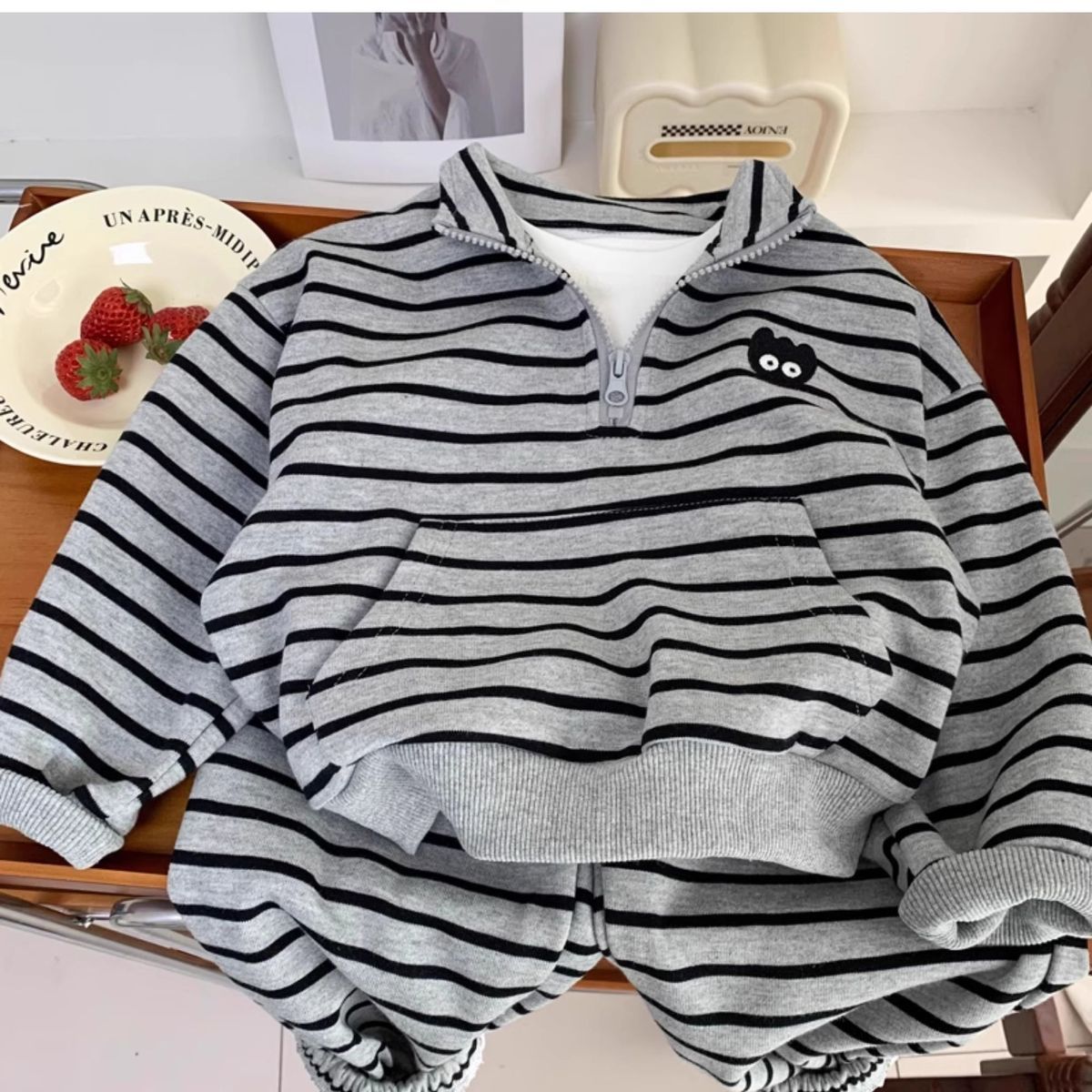 Fashion Soft & Cozy Kids Hoodie Set, Striped Spring Tracksuit for Toddlers and Youth, Boys Girls 2-Piece Outfit Free Shipping