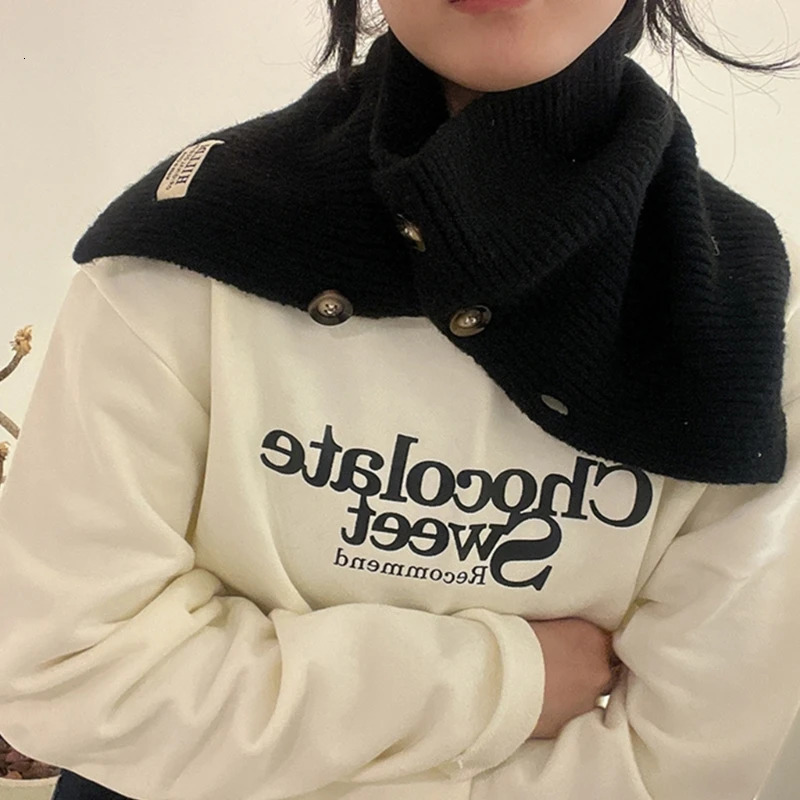 Cable Knit Wrap Button Scarf Winter Warm AllMatching Button Scarf Neck Protections Knit Neckerchief Windproof M6CD 251020