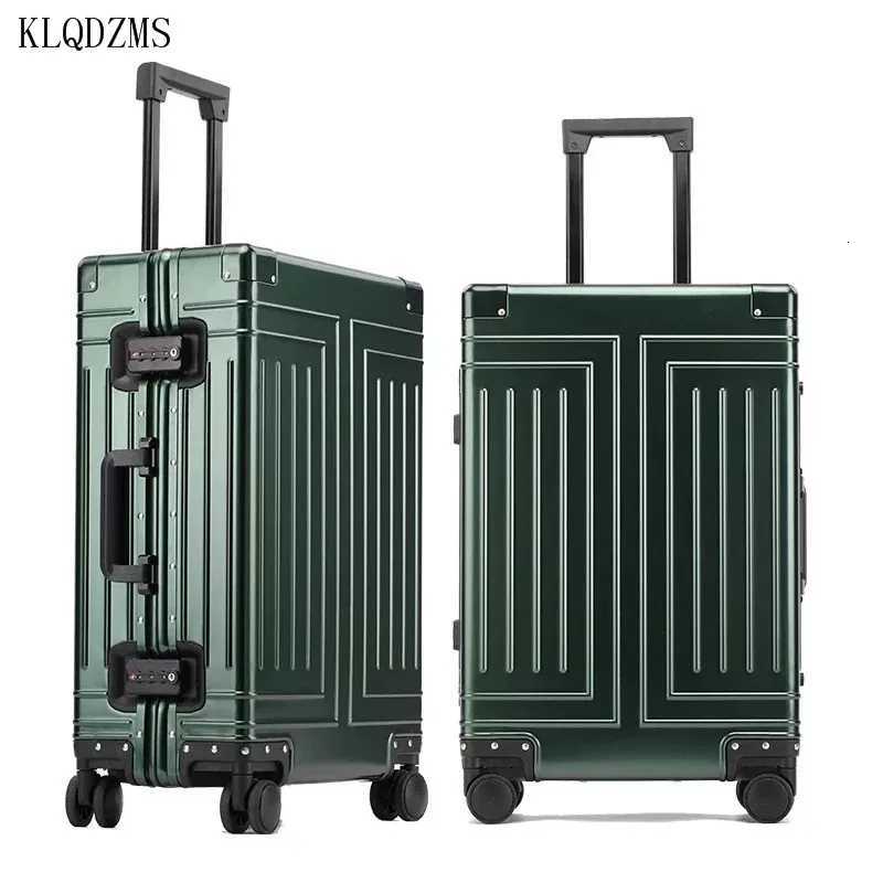 KLQDZMS 20242629 inch 100 Aluminum Alloy Fashion Business Travel Luggage Detachable Lining Highend Business SuitcaseW251024