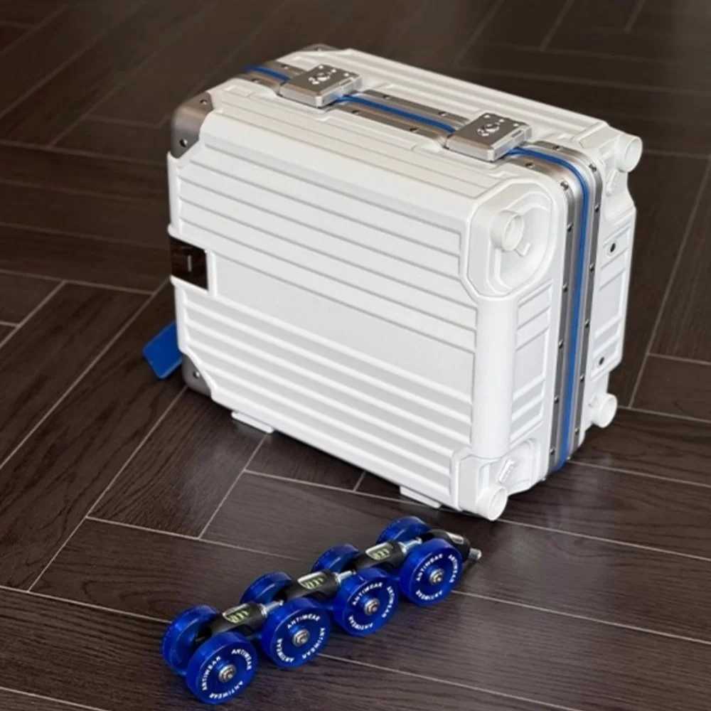 14inch Mini Carryon Suitcase Boarding Lightweight Rolling Luggage for Children Travel Trolley Case with Colorful Wheel TSA LockW251024