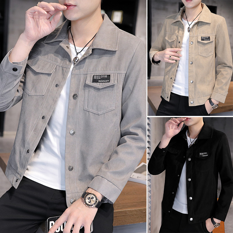 Stylish Men's Jacket Spring Autumn New Designer Hoodie Jacket Tracksuit Men Polo Veste Coat Workwear Jacket Denim Top Trendy Casual Turn-down Col