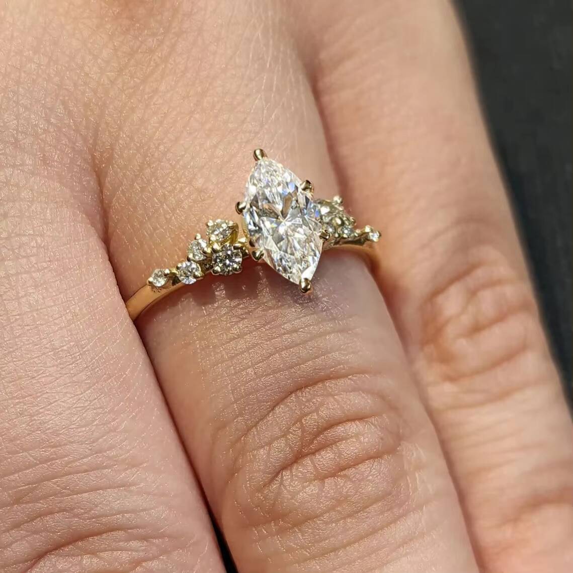 Fashion 1ct Rings 925 Silver D VVS1 Diamond Zircon Moissanite Jewelry Engagement Custom Ring for Girls