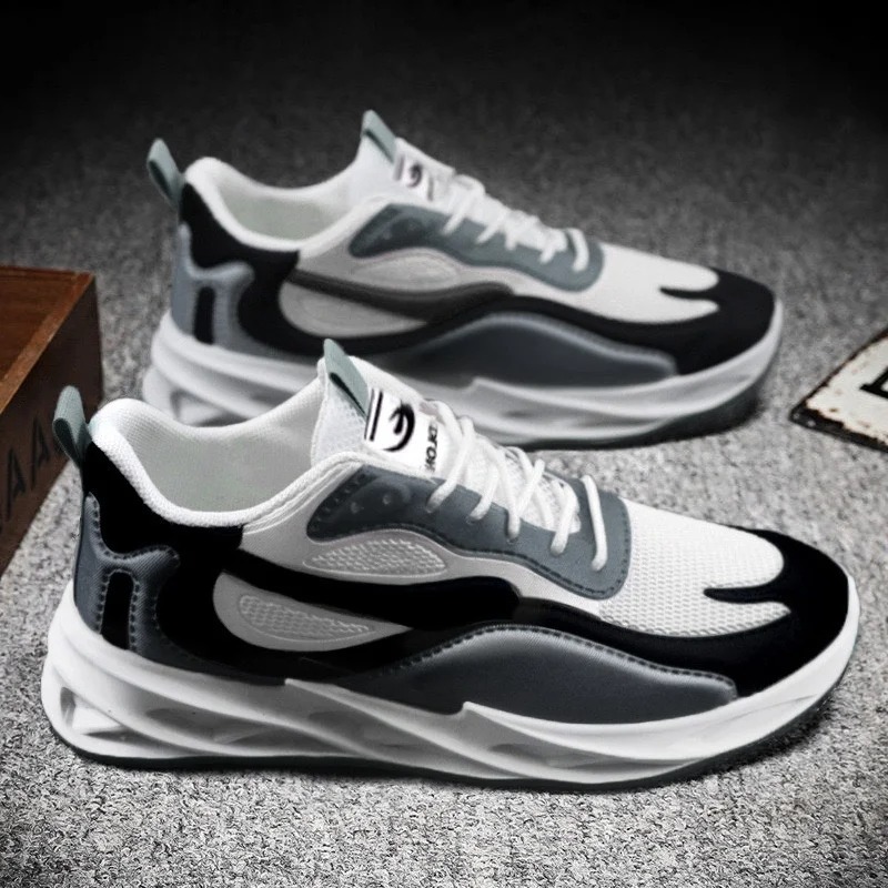 New Trendy Men's Sports Shoes Cushion Running Sneakers Outdoor Leisure Walking Jogging Trainers Soft Sole Breathable Footwear Sports Shoes with B