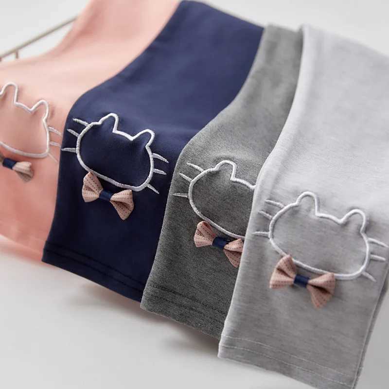 Baby Girl Pants Cartoon Cat Print Cotton Leggings Spring Autumn Childrens Skinny Pant Kid Long TrousersT251024