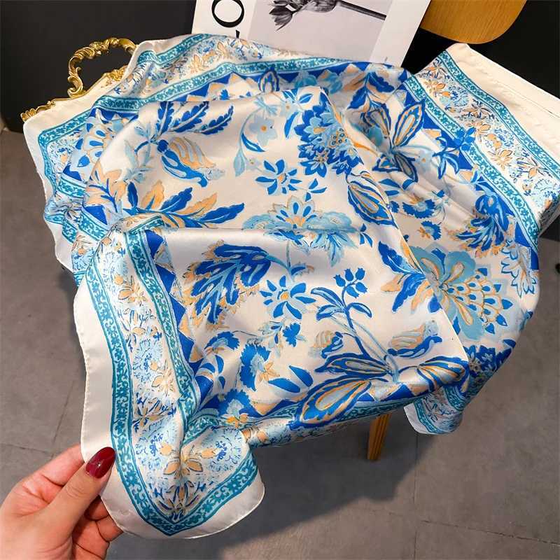 2024 Fashion ral La Hair Scarf for Wen Silk Square Scarves Wrs Bandana Foard Shls Fem Neckerchie New Y251024
