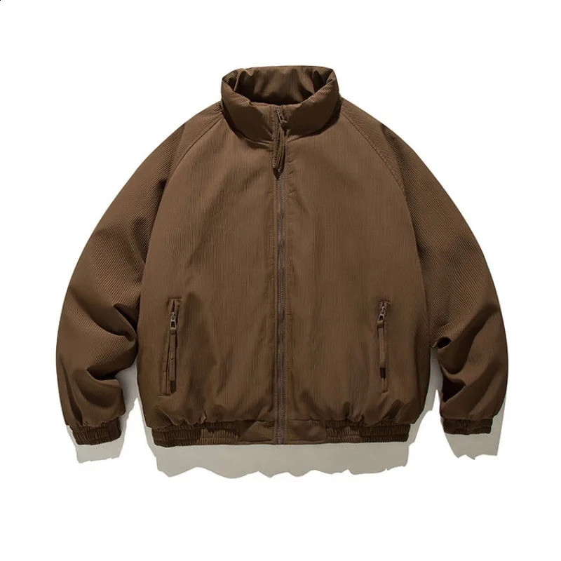 Gmiixder Japan Stand Collar Padded Coat Men American Retro Winter Loose Thickened Coat Trendy Workwear Streetwear Parkas 251020