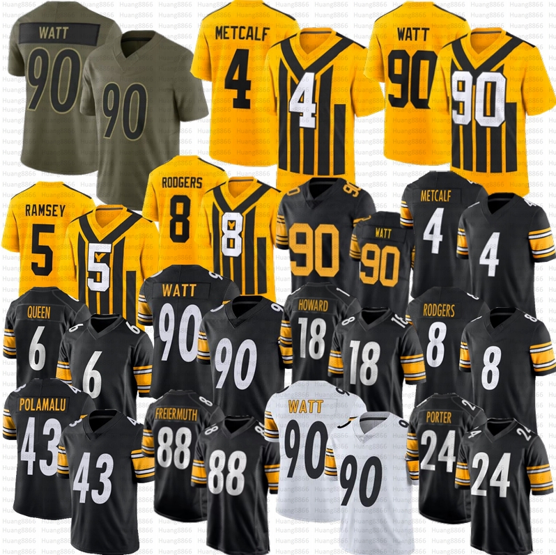2025 New Aaron Rodgers DK Metcalf TJ Watt Football Jersey Jalen Ramsey Will Howard Patrick Queen Boswell Polamalu Pat Freiermuth Johnson Cameron Heyward Jack Sawyer