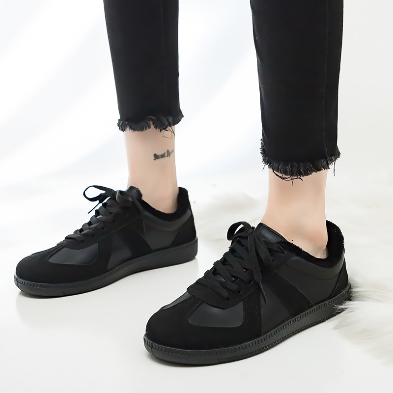 Korean Fashion design Casual Shoes Short Fleece Warmth Flat Sneakers for Men And Women Autumn Winter