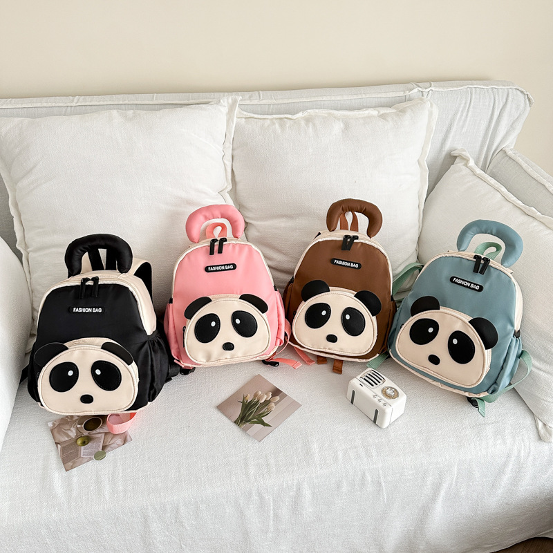 New designer small backpack cartoon cute panda children's backpack suitable for boys and girls outdoor backpacks
