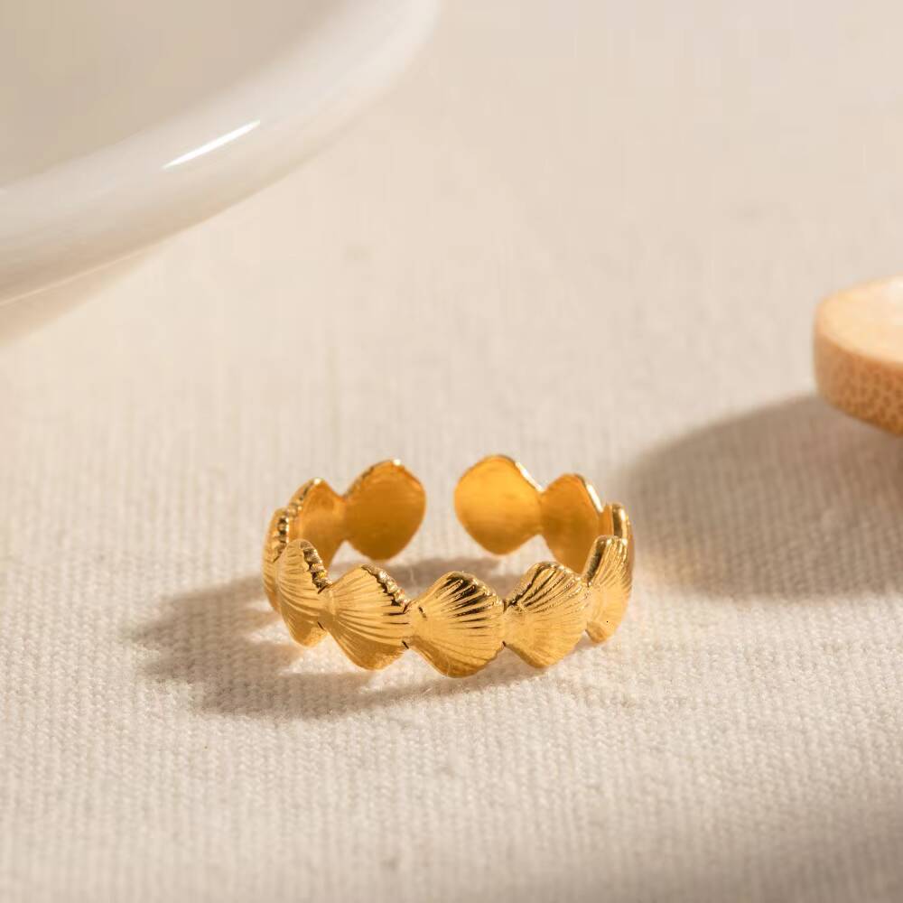 Summer Factory Direct Sales Fashion New Simple 18k Gold Stainless Steel Wheat Ring Accessories