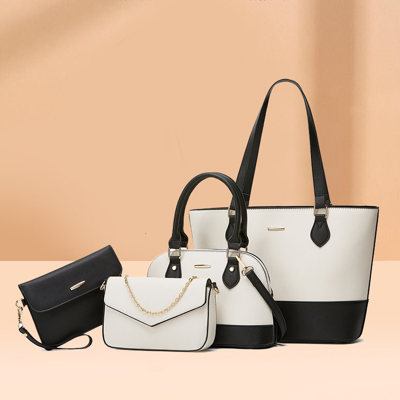 Luxury handbag autumn and winter new designer bag trendy fashion women's shoulder bag minimalist splicing versatile bag four piece set