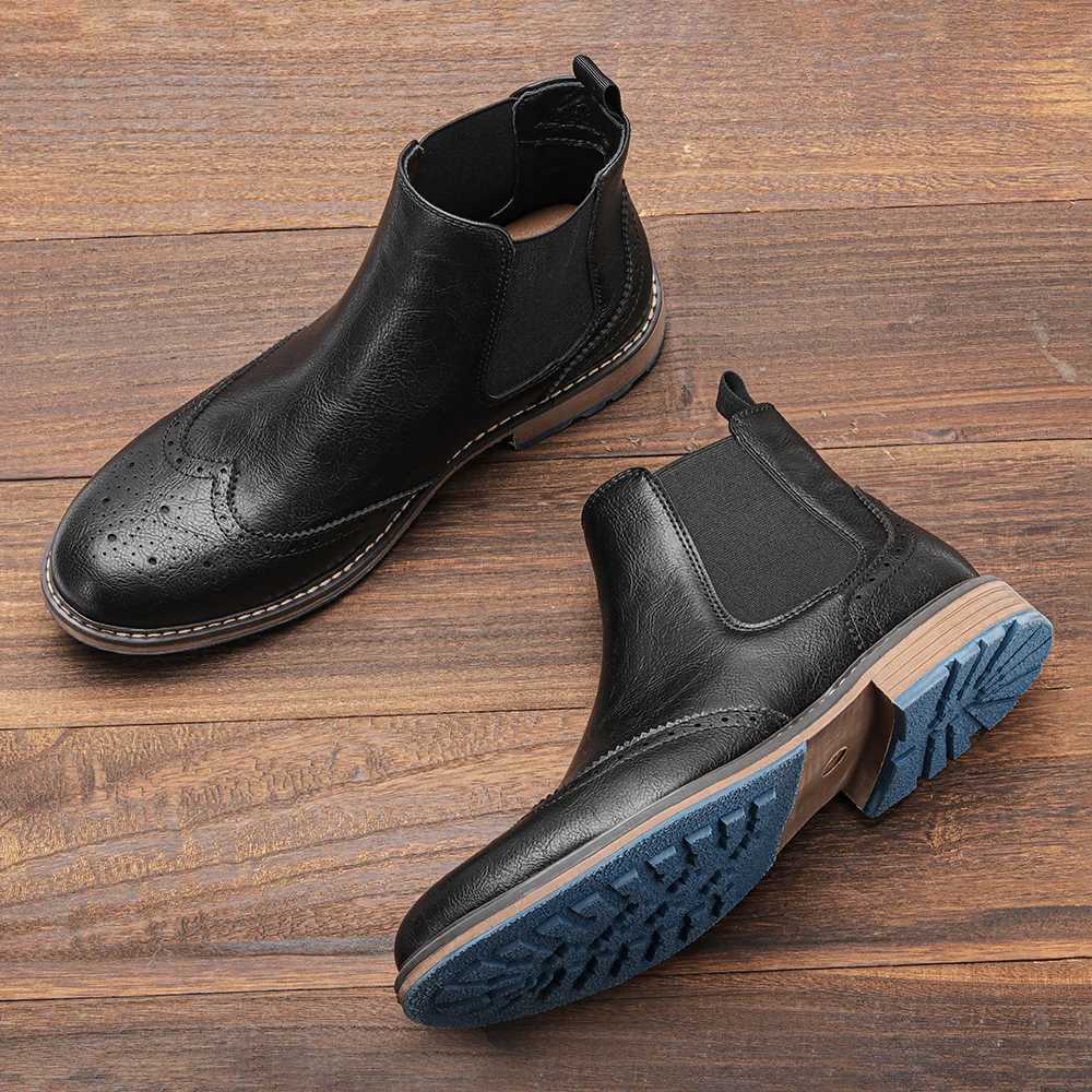 Size 713 Brogue Chelsea Men Boots Classical American Style Leather Boots W251024