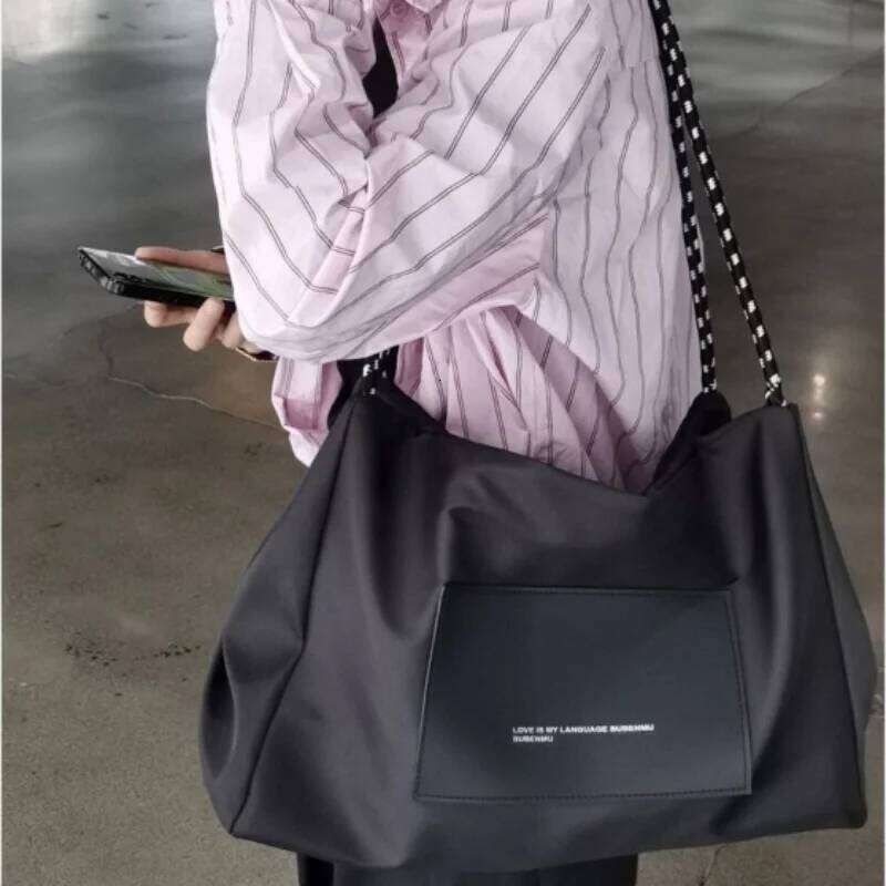 Trendy High-Capacity Simple Japanese Gym Bag Vintage All Match Y2k Aesthetic Women's Handbags Korean Casual Sports Shoulder Bags