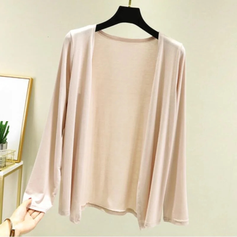 Autumn Summer Sun Protection Clothing Women Modal Cardigan Ladies Shawl Outerwear Female Long Sleeve Cardigans Women Thin Coat 251013