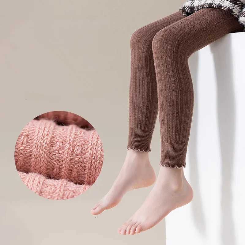 Spring Autumn Baby Girls Stretch Tight Leggings Cotton Solid Ruffle Ribbed Toddler Kid Pants For 0 to 12 YearsT251024