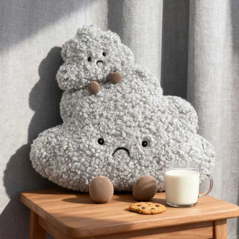 16cm Soft Sad Clouds Plush Toys Kaii Gray Clouds Throw Pillow Cute Dark Clouds Dolls Toys for Kids Birthday Christmas Gifts Z251024