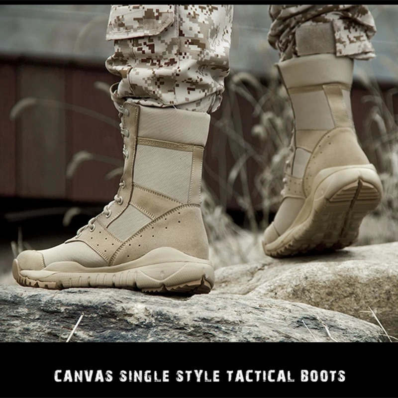 Summer Combat Boot Men Women Climbing Training Lightweight Waterproof Tactical Boots Outdoor Hiking Breathable Mesh Shoes 251021
