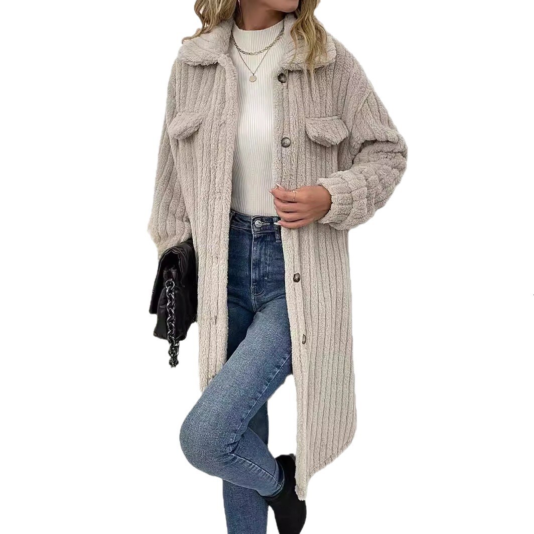 2025 New Women's Premium Plush Lapel Wool Overseas Bestselling Coat