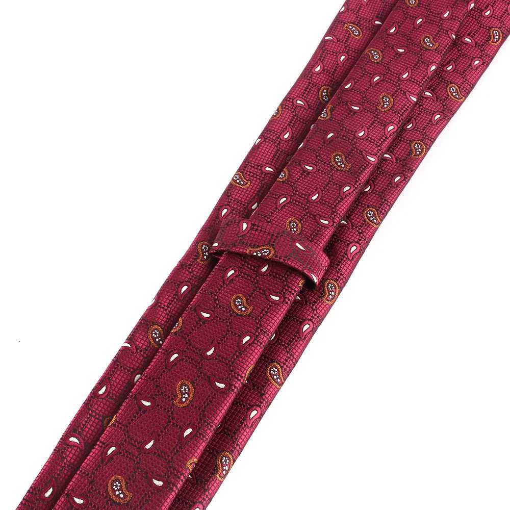 Mens Classic Striped Ties Jacquard Woven Wine Color Neck Tie Formal Party Gro Suit Necktie For Wedding Paisley Neck Ties Y251024
