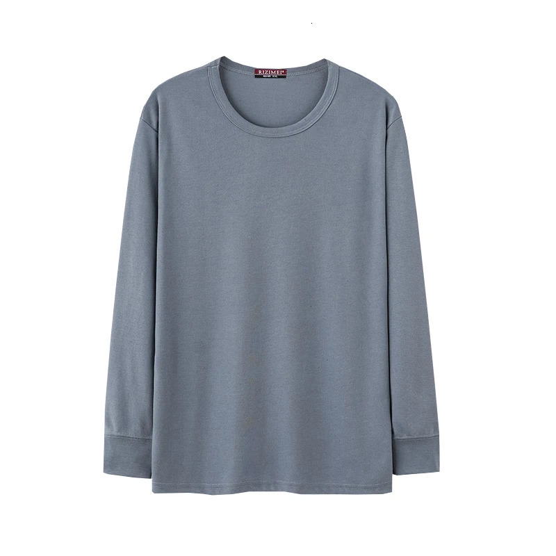 2pcs Mens Longsleeved Thermal Underwear Men Solid Cotton Tshirt Autumn Winter Man RoundNeck Autumn clothes Tops 251018