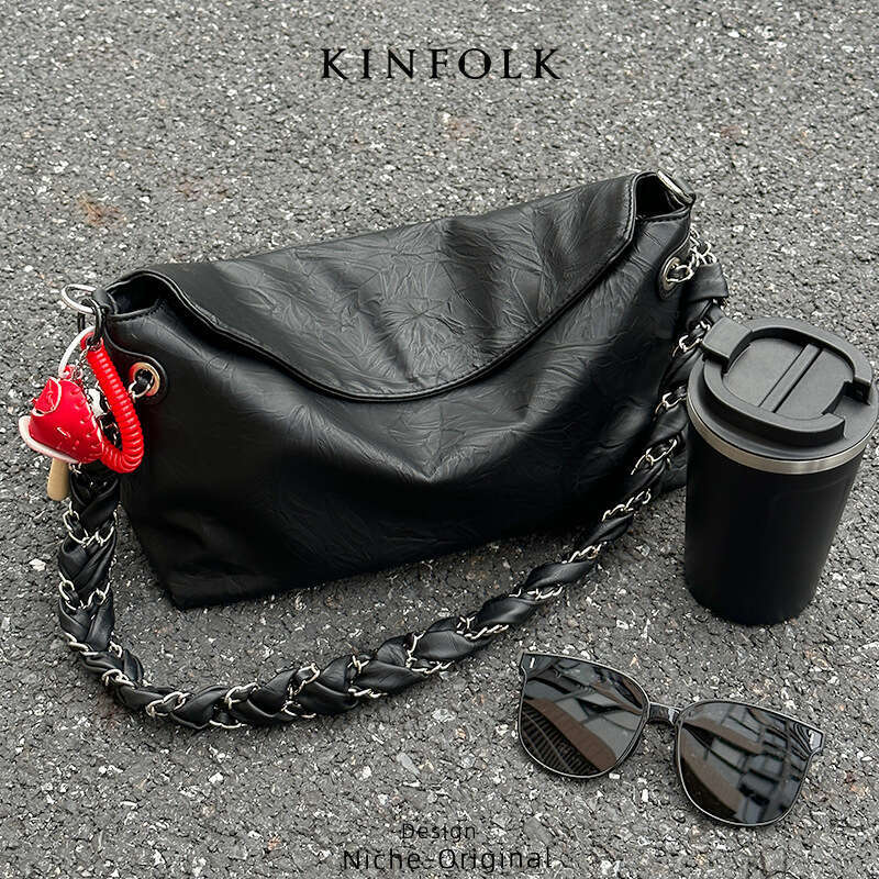 Luxury bag Underarm Trendy Tote Braided Chain Strap Commuter Handheld Pattern Single Shoulder Crossbody Bag Soft Texture