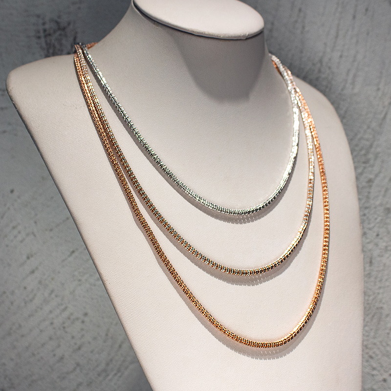 Hot Sale Ice Chain 925 Sterling Silver Diamond Cut Ice Moon Chain for Men Women