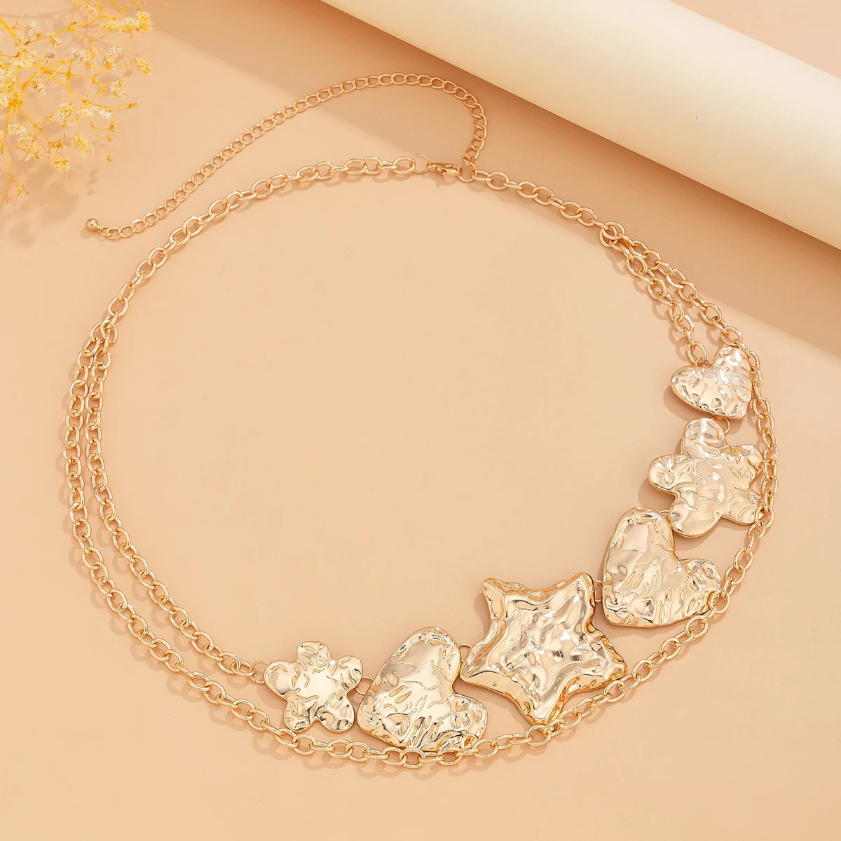 Sexy Gold Color Heart Star Belly Waist Chain for Women Punk Multilayer Metal Chain Belt Body Jewelry Dress Accessories 251023