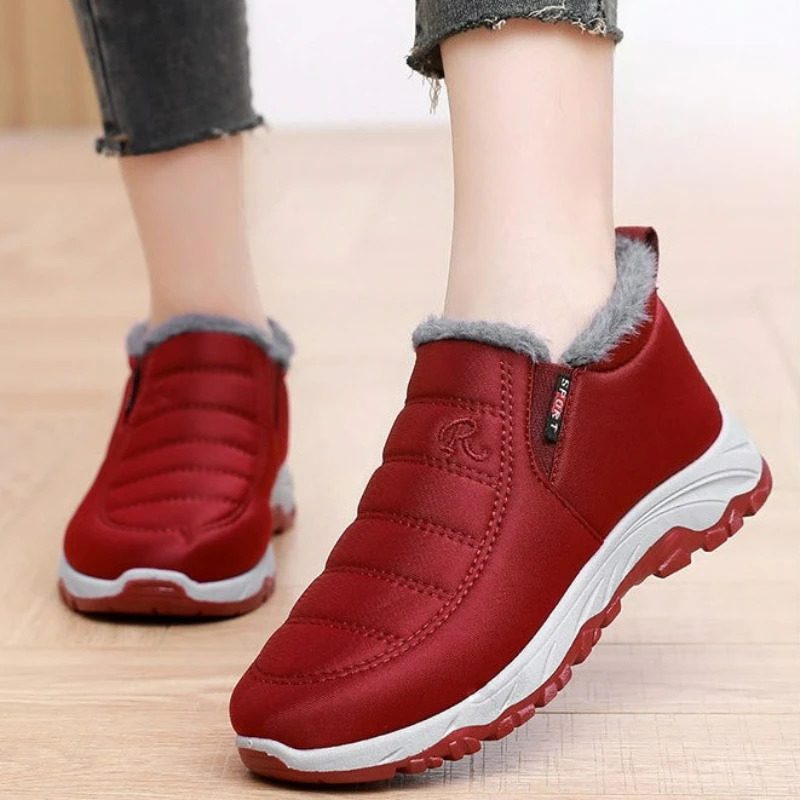 Mens Boots Warm Snow Boots Winter Fashion Plush Casual Cotton Shoes Round Toe Couples Ankle Boots Slip on Platform Short Boot251020