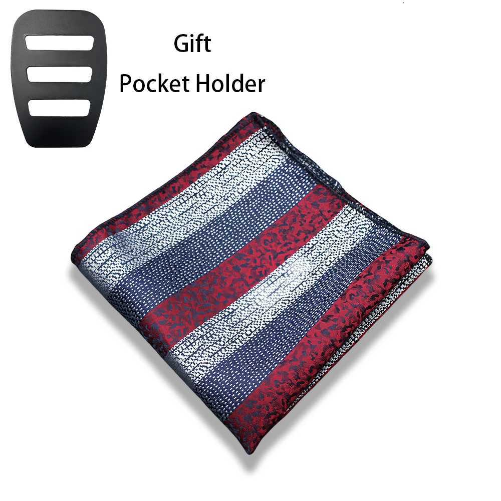 Vintage Grid Striped Jacquard Woven Men British Design Pocket Square Handkerchief Chest Towel Suit Accories Y251024