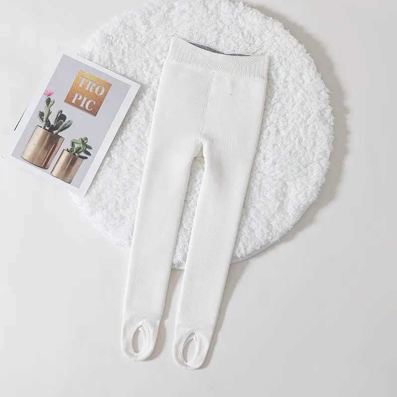 Girls Fleece Lined Leggings Warm Thermal Footed Pants Kids One Piece Winter Thickened PantyhoseT251024