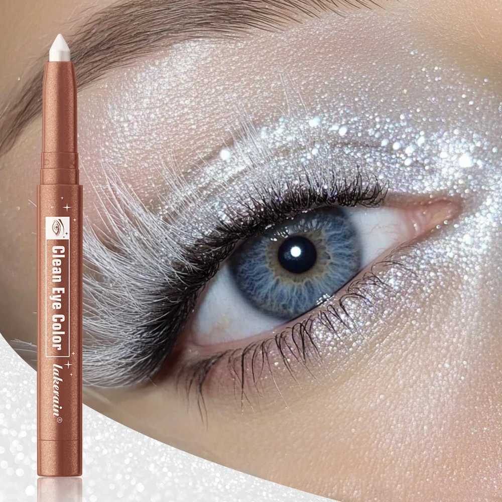 1pc Shimmering Eyeshadow Highlight Stick Glitter White Eyeshadow Pencil for Bright Eyes Dazzling Effect Makeup HighlighterL251024