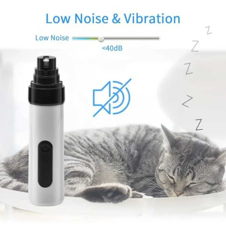 Silent Groom Pro Heusom Dog Nail Grinder Low Noise USB Rechargeable Pet Clipper for Painless and Safe Paw Grooming Trimming Ide Z20251024