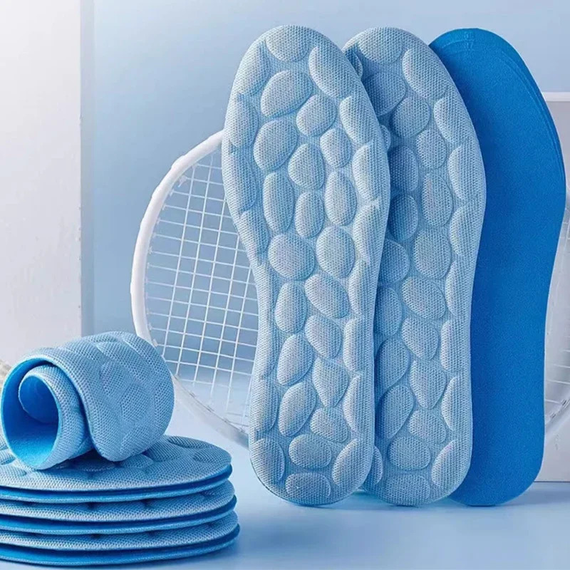 4D Sport Insoles for Shoes Women Men Deodorant Breathable Cushion Running Insoles for Feet Orthopedic Massage Running Care Pads251020