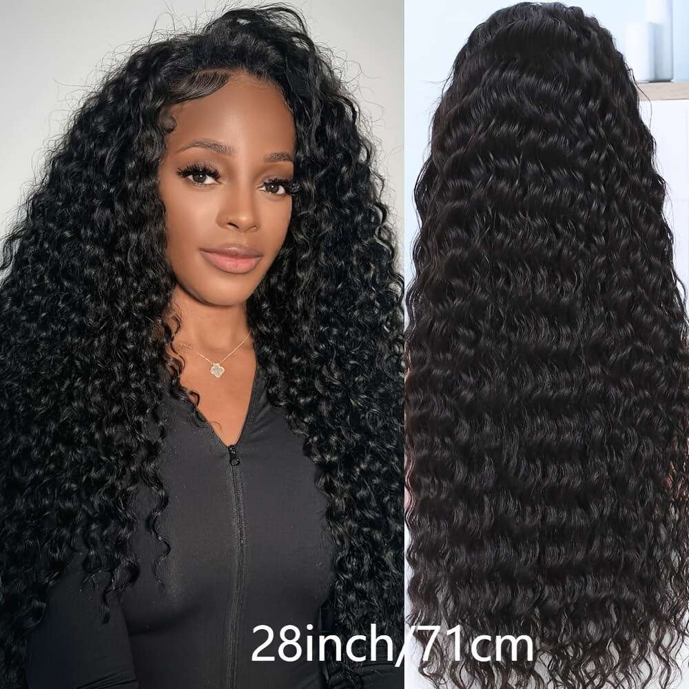 250% Density 5X5 Water Wave Plucked Pre Cut Ready to Wear Glueless HD Lace Front Wigs for Wome Handmade 100% Pure Human Hair Wig