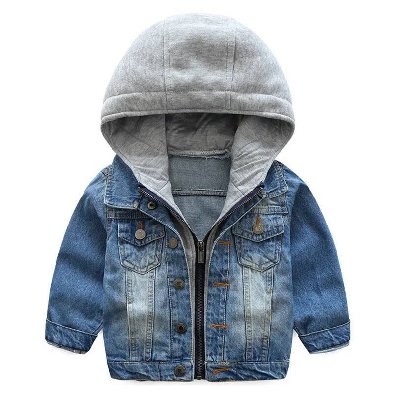 Winter 2-7Yrs Boys Denim Coat Cotton Casual Children Hooded Jeans Outerwear Coats Toddler Girls Clothing Jacket ddmyshoesvip