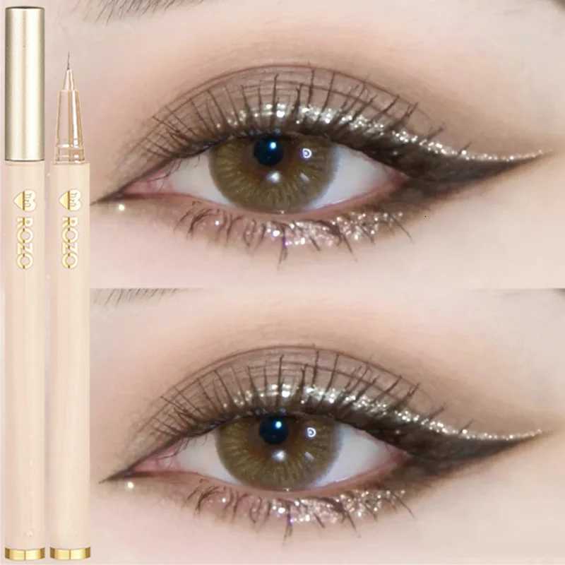 Ultrafine Liquid Eyeliner Diamond Glitter Eyeshadow Makeup Black Brown Lasting Waterproof Fast Dry Eye Liner Pencil CosmeticL251024