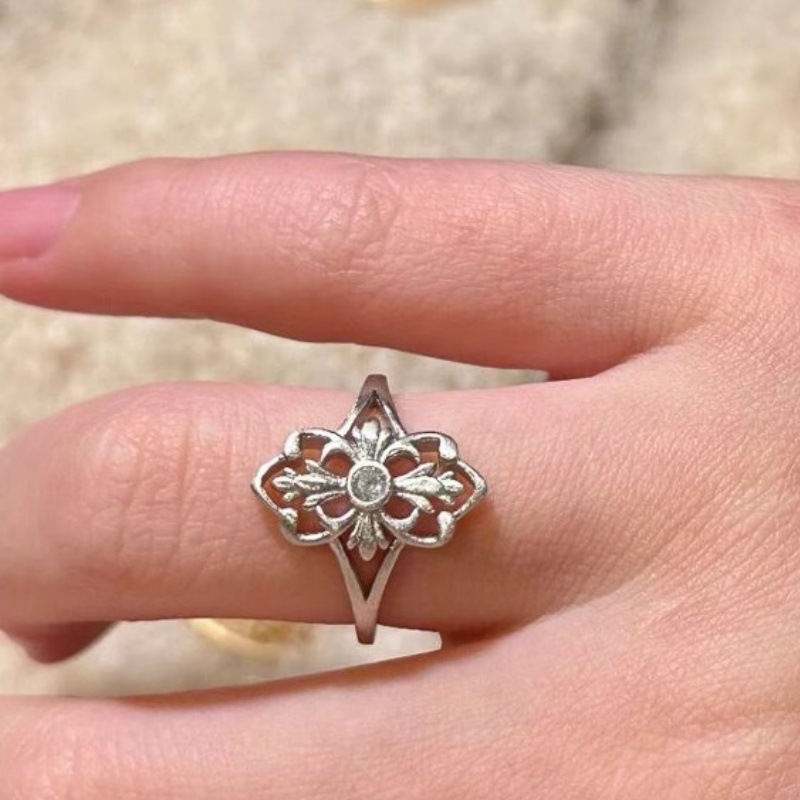 Designer ring Hip hop cross ring zircon inlaid geometric hollow ring men women's minimalist trendy ring free shipping Valentine's Day gift w