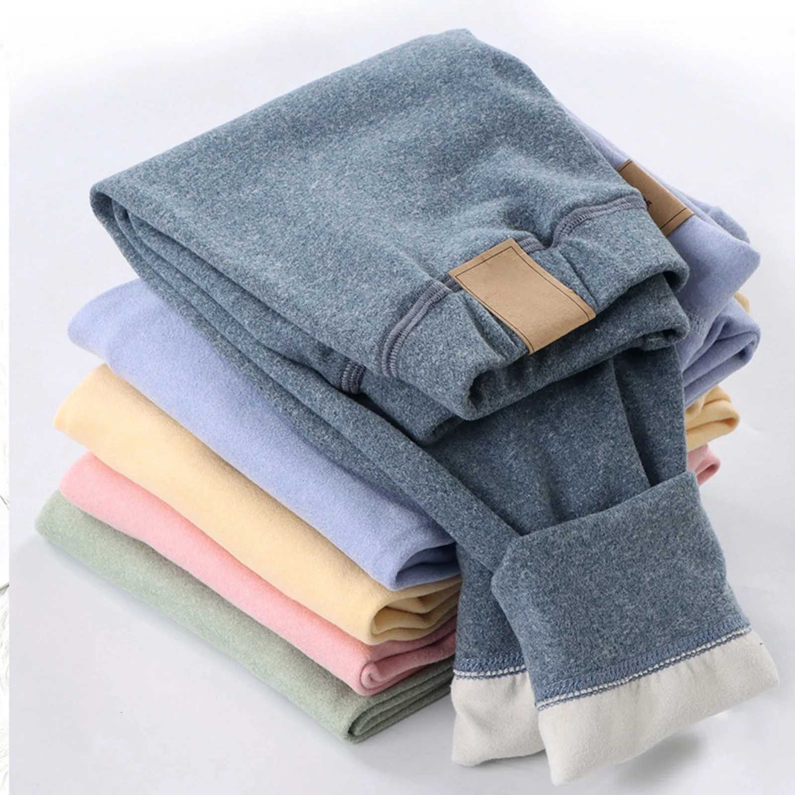 Big Size Childrens Fleece Warm Pants For Boys Girls Winter Velvet Leggings Kids Baby Base Pants Thickened Long JohnsT251024