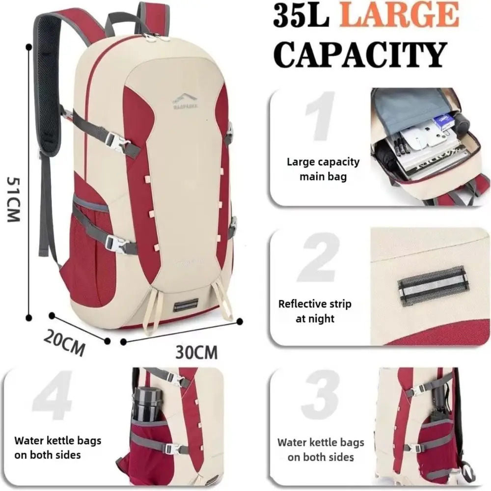 Versatile Travel Bag Waterproof Large Capacity Sports Backpack Lightweight Student Folding Bag Outdoor Hiking Climbing 251021