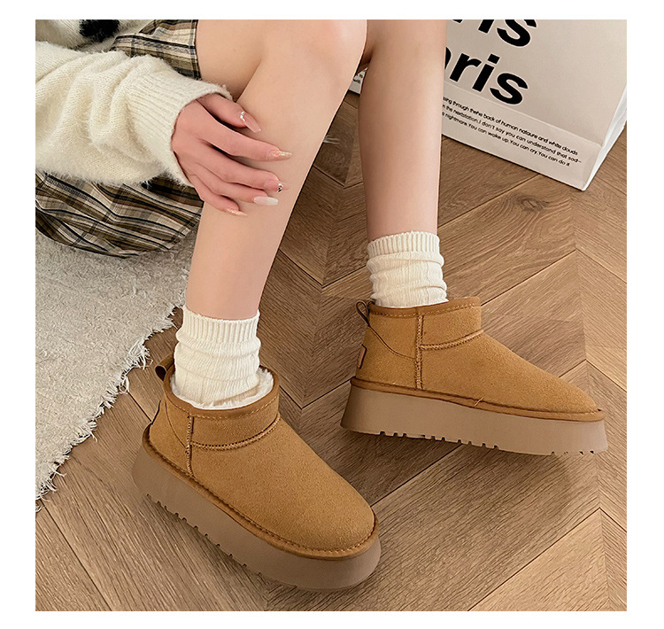 Free shipping Designer Multi-Color Platform Snow Boots with Plush Lining Daily Occasion Wear Fashion Stylish Versatile Trendy Boots