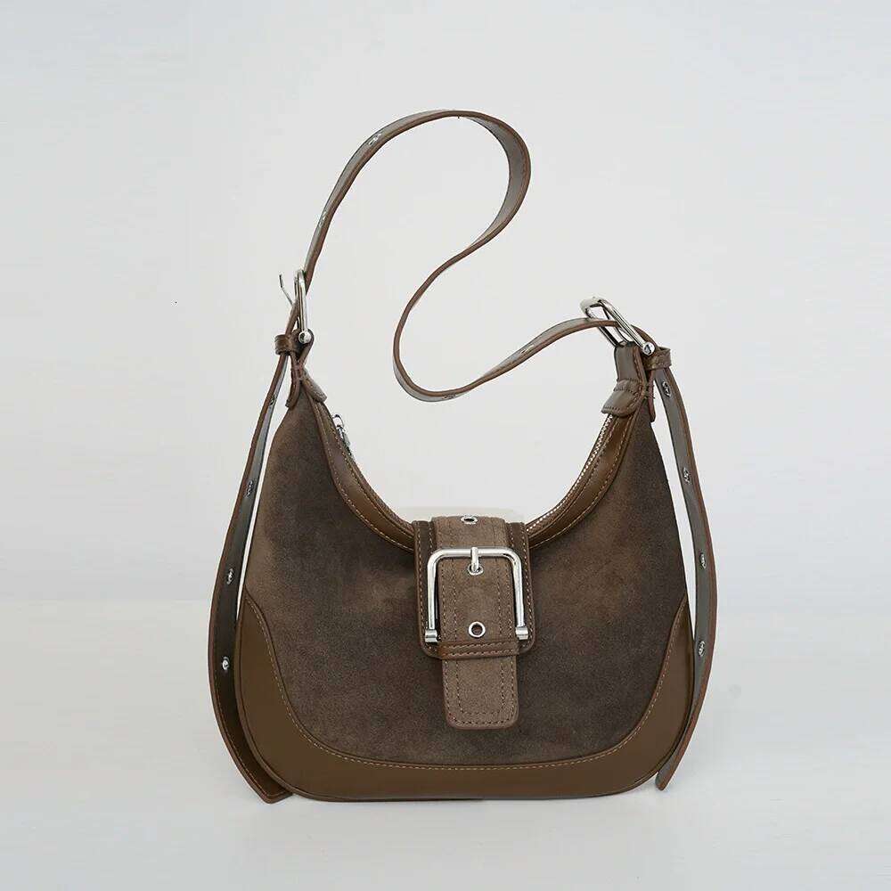 Single-Shoulder Autumn And Winter Matte Genuine Leather Women's Bag, Large-Capacity Fashionable Crossbody