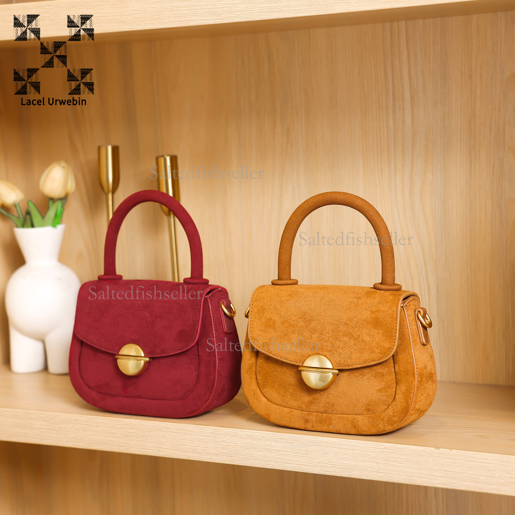 Lacel Urwebin Designer Autumn/winter New Women's Mini Handbag High End Suede Fashion Shoulder Bag Underarm Crossbody Bag Versatile Small Square B