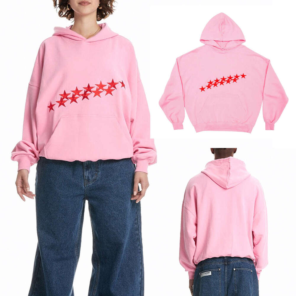 Y2K Spring New Star Letter Embroidery Street Trend Hoodie Loose Unisex Pullover Sweatshirt