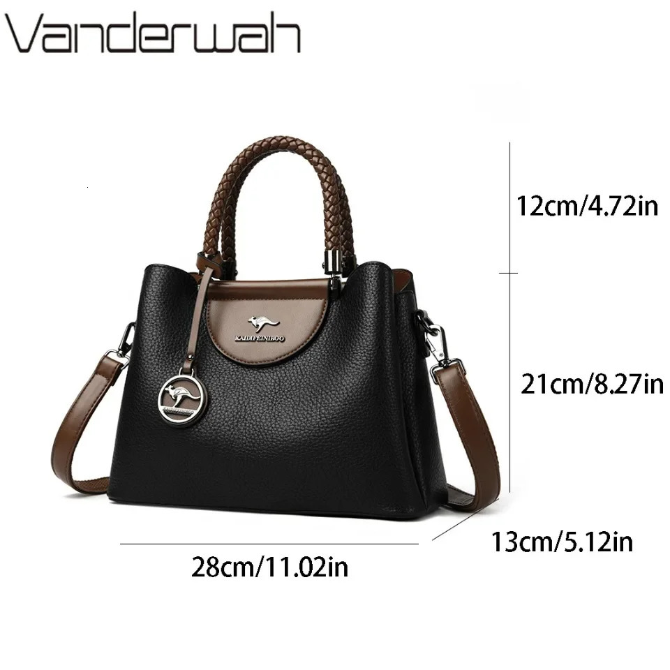 VANDERWAH 3 Layer Womens Handbags er Shoulder Crossbody Bags High Quality PU Leather Ladies Casual Tote Bag 251023